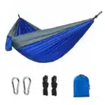 Hamac parachute portable en nylon, lit-balançoire en tissu 270x140cm, taille simple et double, pour camping en plein air, randonnée et jardin 11