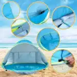 Tente de plage extérieure pour bébé, piscine d’ombrage portable pop-up, protection solaire UV, abri pour bébé, jouets de jeu aquatique pour enfant, jouets de tente de maison 5