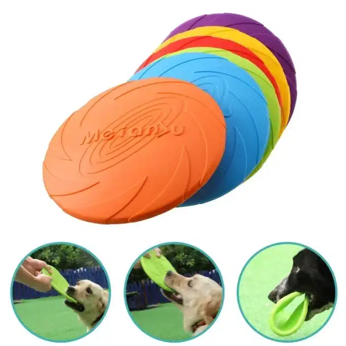 Jeu de disques volants en silicone pour animaux de compagnie, frisé, entraînement, jouets interactifs, fournitures pour animaux de compagnie, 15 cm, 18 cm, 22cm, mode 2