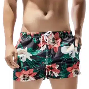 SEOBEAN-Short de bain pour hommes, bermuda de plage, surf, court, motif de fleurs, design de poche, Sea Dean M Wear 1