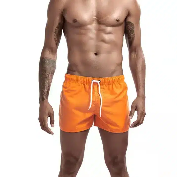 short de bain orange fluo