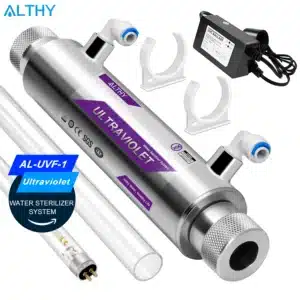 ALTHY-Filtre à eau ultraviolet en acier inoxydable, lampe tubulaire, système de purification, clics directs, 1GPM, 2GPM 1