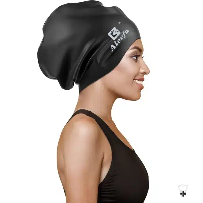 Bonnet de bain extra large pour femmes, tresses de cheveux longs, dreadlocks, bonnets de bain solides en silicone, tissages, boucles et afros, imperméable 1